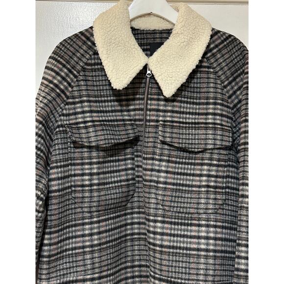 Rails Cheyenne Jacket Onyx Taupe Pink Wool Poly Blend Size Large NWT Stylish - Picture 5 of 16